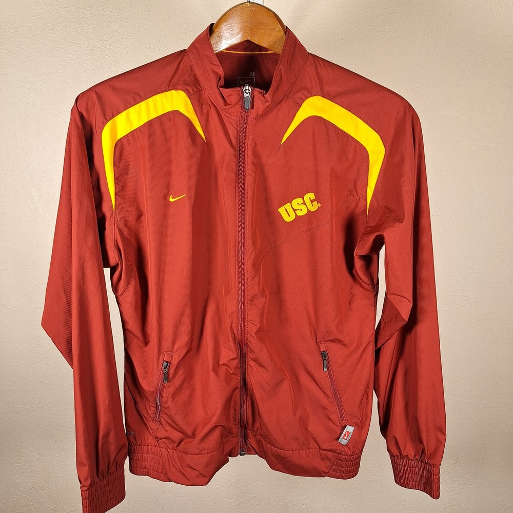 Nike Team NikeFIT USC Trojans Light Zip Up Windbreaker Jacket Womens  Medium